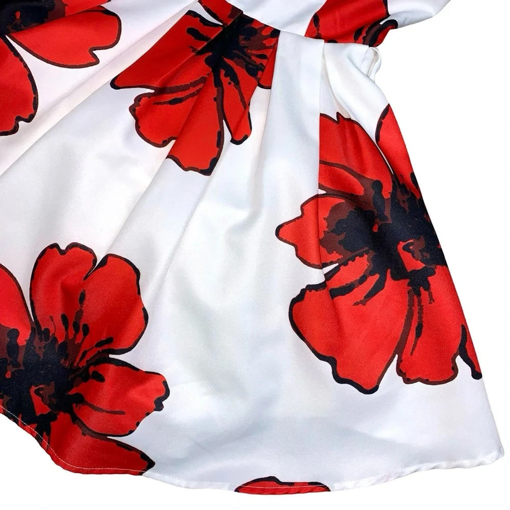 A’gaci Floral Fit and Flare Mini Dress Prom Party Occasion Flirty Easter Summer - Picture 6 of 13